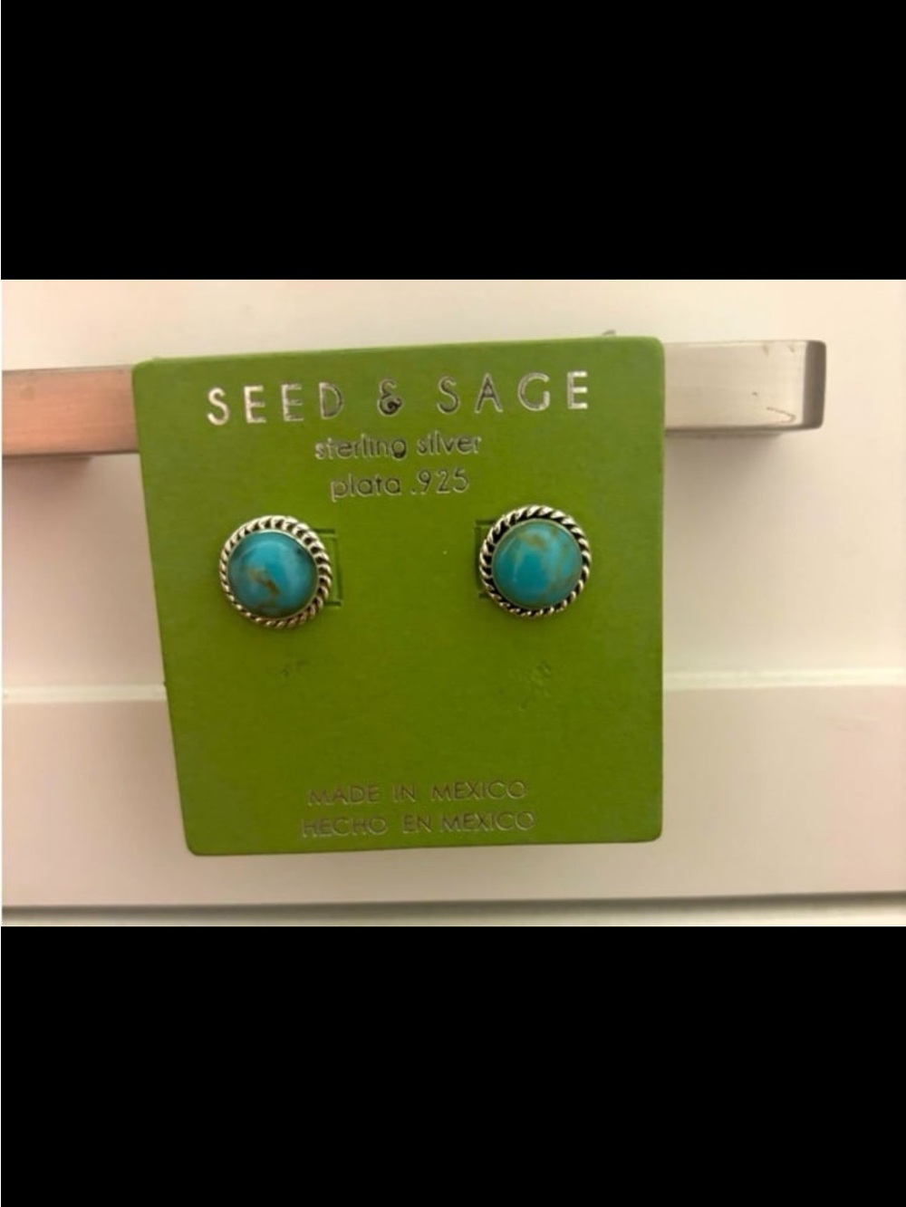 Seed & Sage Sterling Silver Genuine Turquoise Stud Earrings